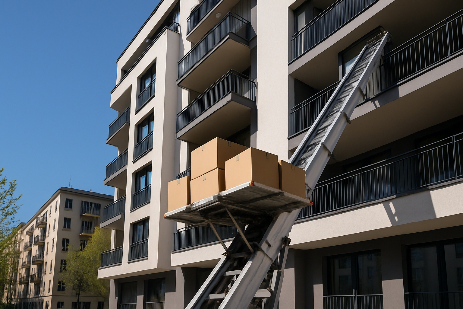 Friedrichshainer Neubauwohnung Möbellift