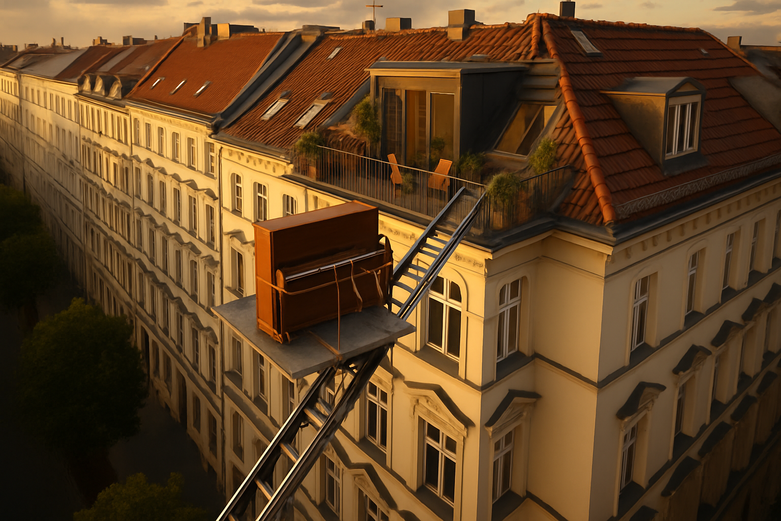 Prenzlauer Berg Dachwohnung Möbellift Transport